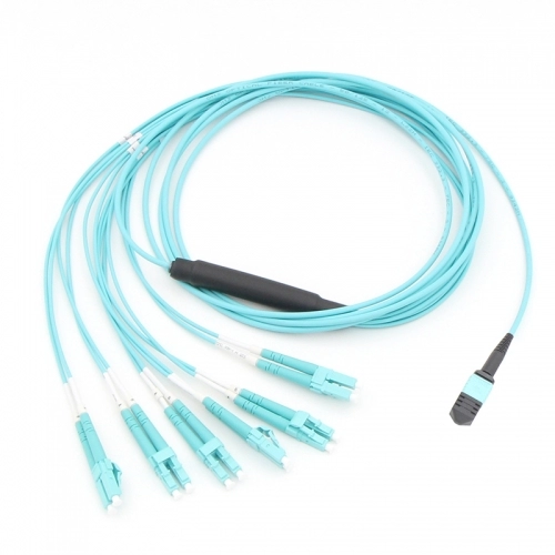 12 Fiber MPO-6LC Duplex OM3 Multi-mode Fiber Optic Harness Kabel Fan-out/Breakout