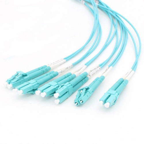12 Fiber MPO (Pria) -6LC Duplex OM3 Multi-mode Fiber Optic Harness Kabel Fan-out/Breakout